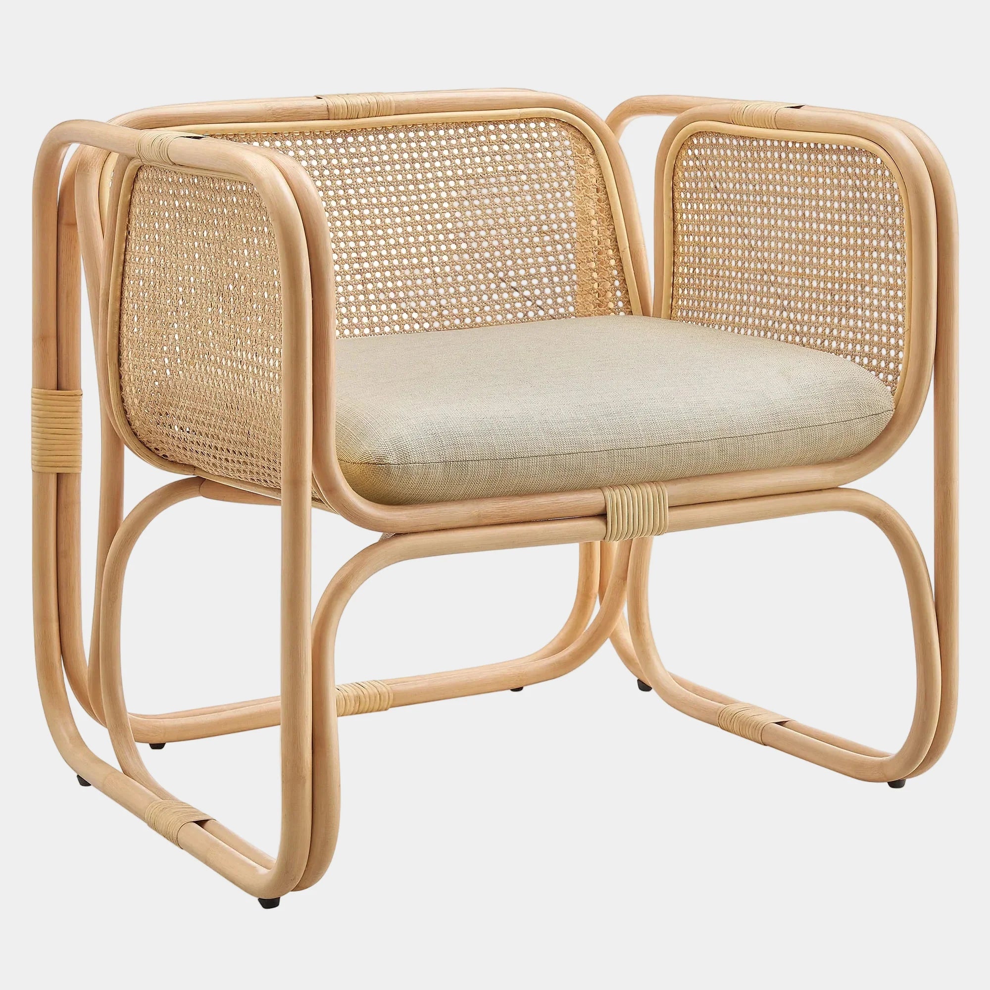 Ellis Natural Rattan Accent Armchair