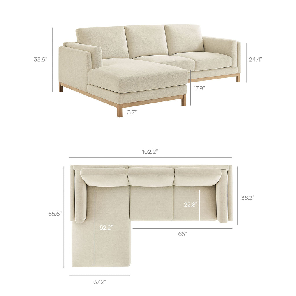 Roscoe Left-Facing Fabric Sectional Sofa