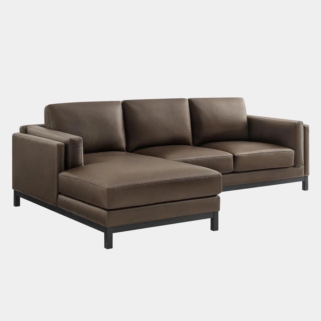 Roscoe Left-Facing Vegan Leather Sectional Sofa