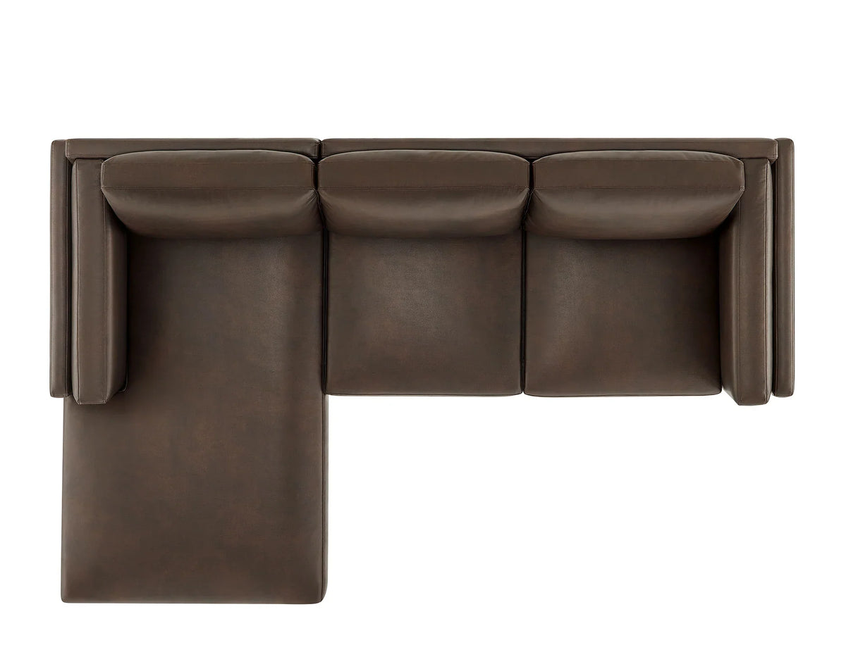 Roscoe Left-Facing Vegan Leather Sectional Sofa