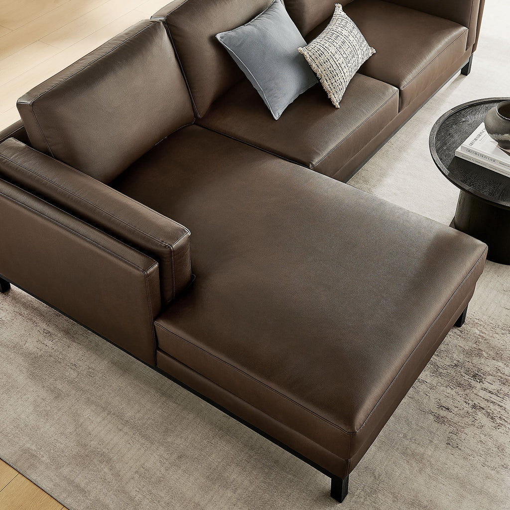 Roscoe Left-Facing Vegan Leather Sectional Sofa