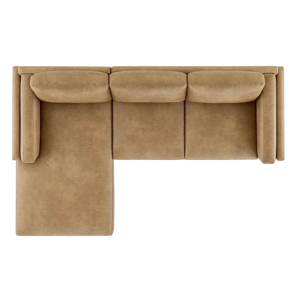 Roscoe Left-Facing Vegan Leather Sectional Sofa