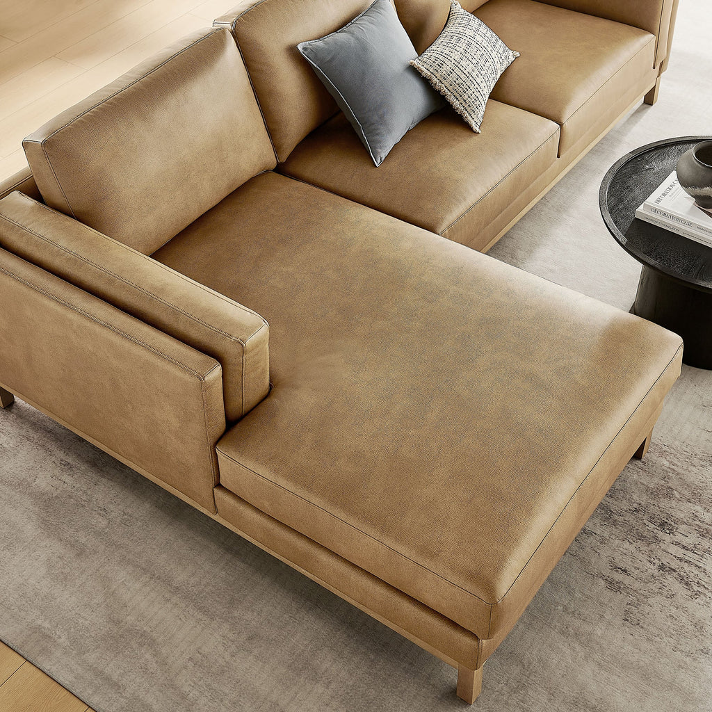 Roscoe Left-Facing Vegan Leather Sectional Sofa