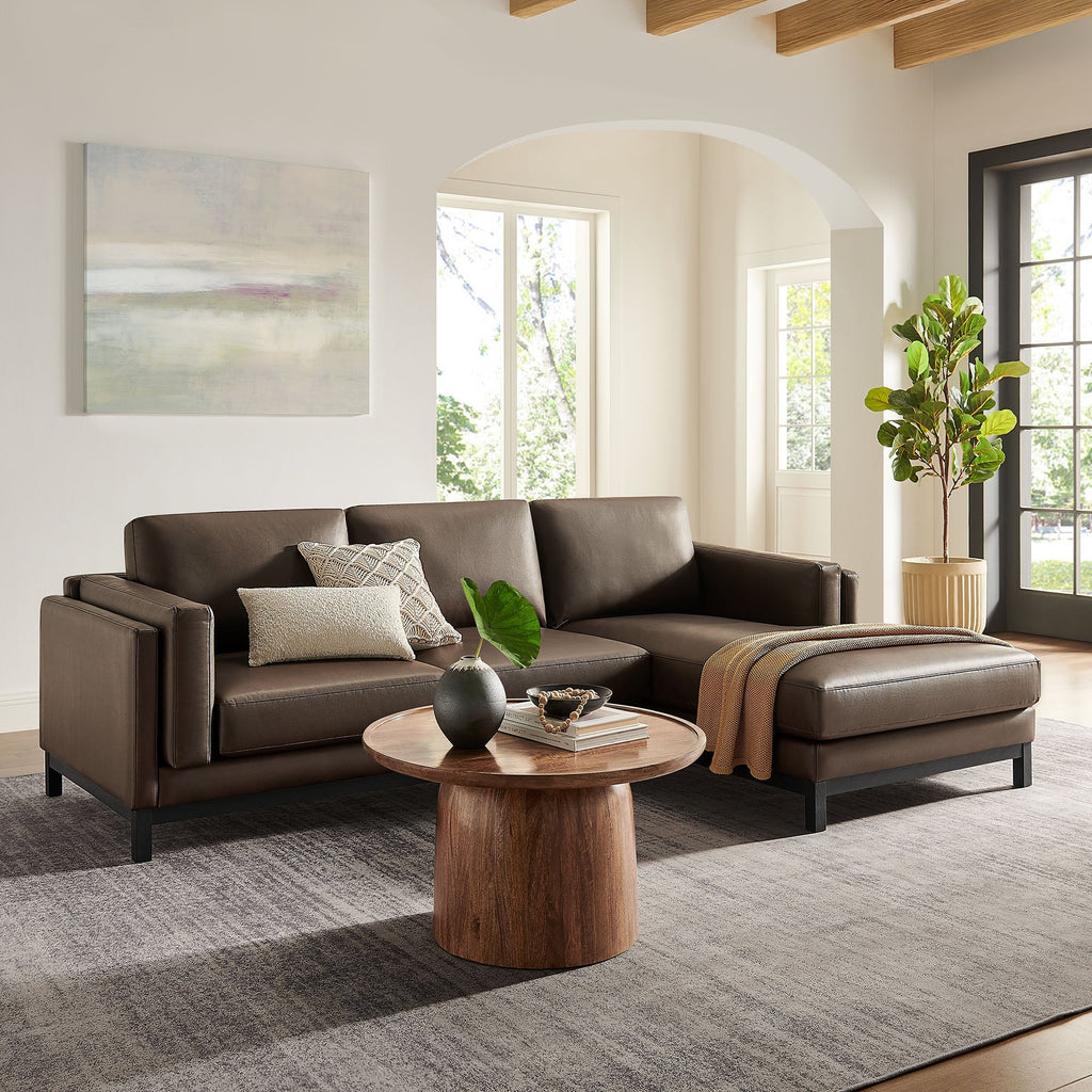 Roscoe Right-Facing Vegan Leather Sectional Sofa