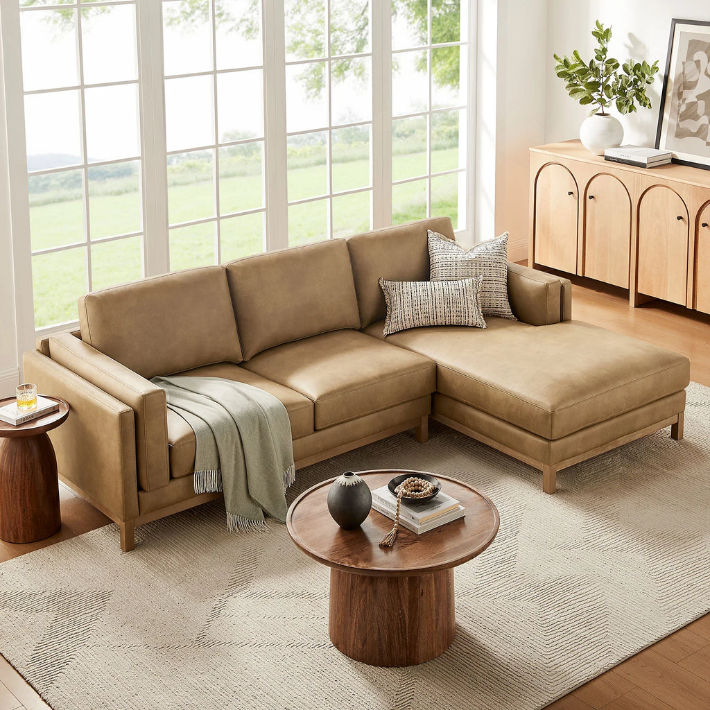 Roscoe Right-Facing Vegan Leather Sectional Sofa