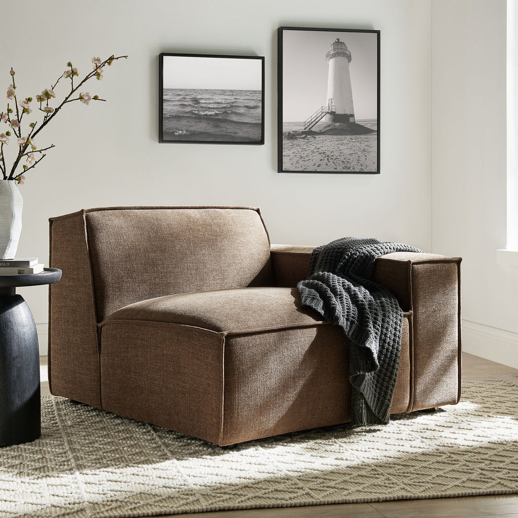 Restore Performance Fabric Upholstered Right-Facing Modular Lounge Chair