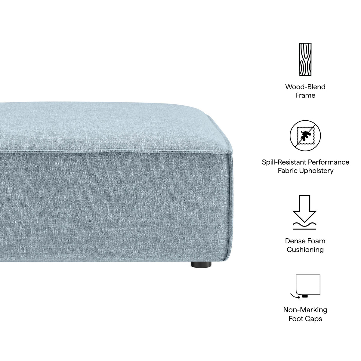 Restore Performance Fabric Upholstered Modular Ottoman