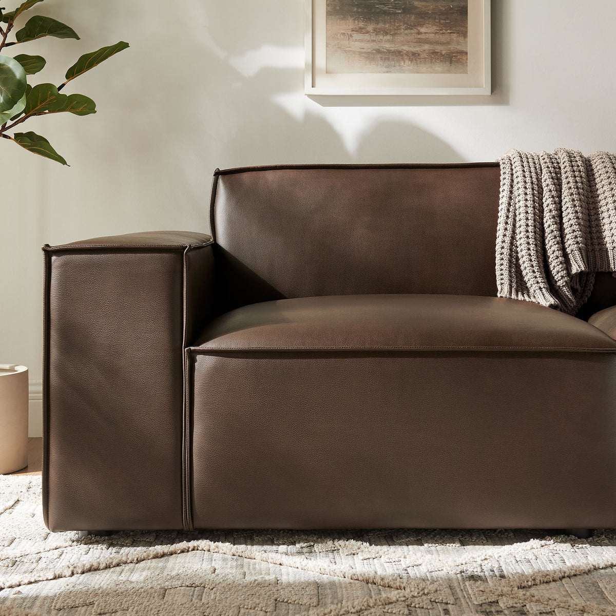 Restore 2-Piece Vegan Leather Modular Loveseat