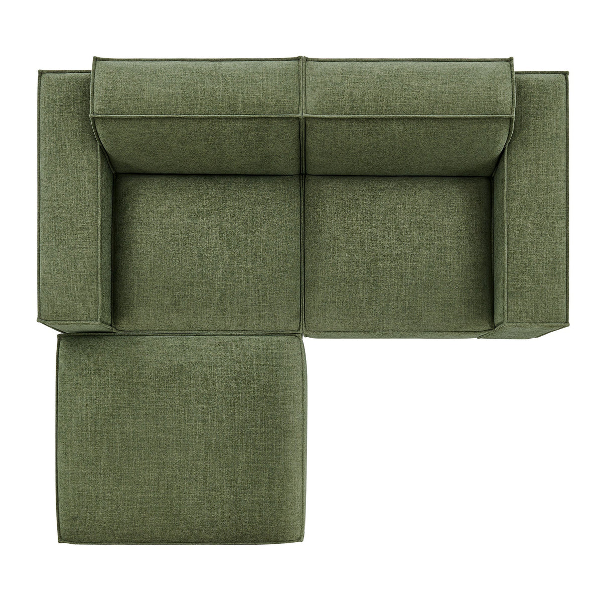 Restore 3-Piece Performance Fabric Upholstered Modular Loveseat with Ottoman