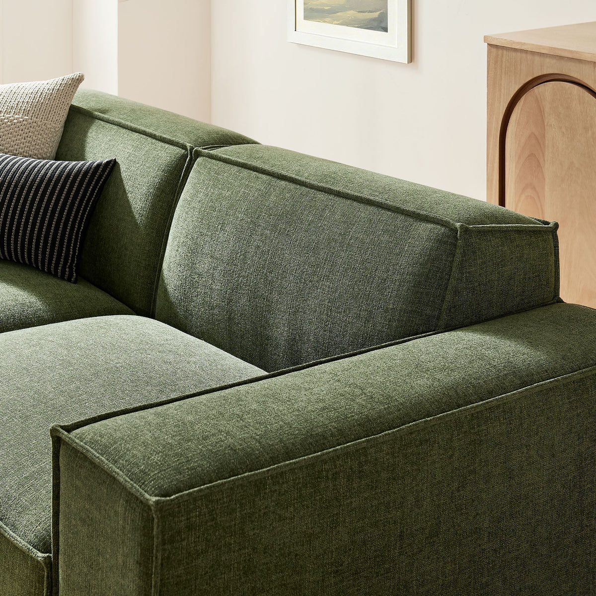 Restore 3-Piece Performance Fabric Upholstered Modular Loveseat with Ottoman