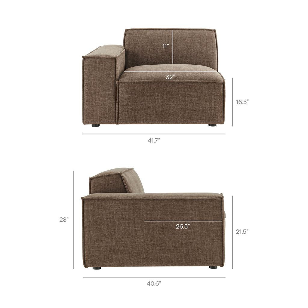 Restore 3-Piece Performance Fabric Upholstered Modular Loveseat with Ottoman