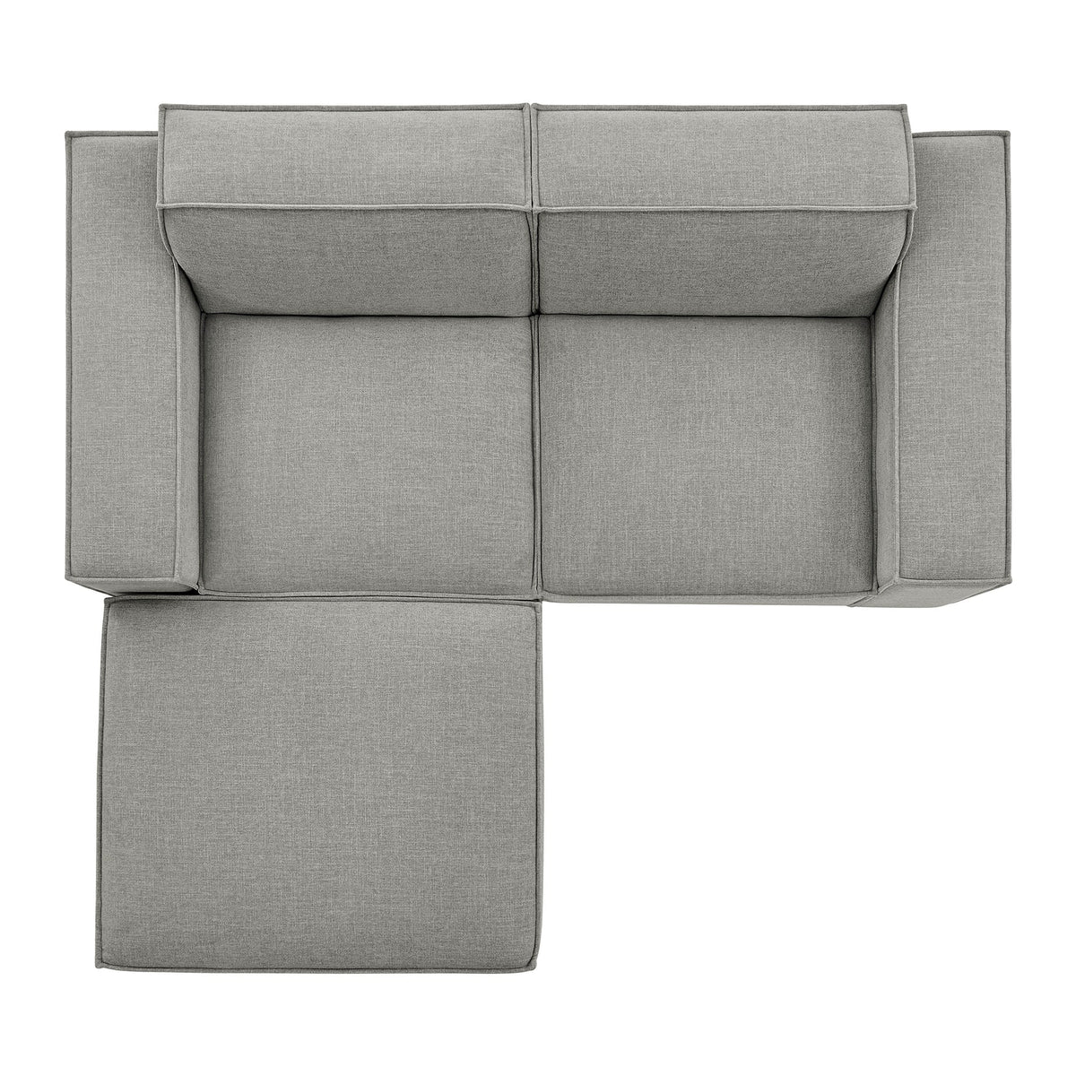 Restore 3-Piece Performance Fabric Upholstered Modular Loveseat with Ottoman