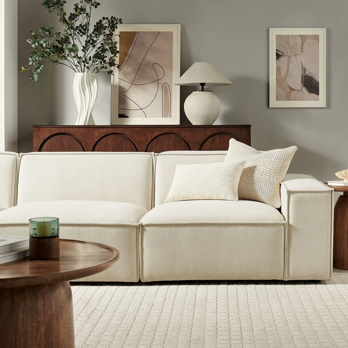 Restore 3-Piece Performance Fabric Upholstered Modular Sofa Set