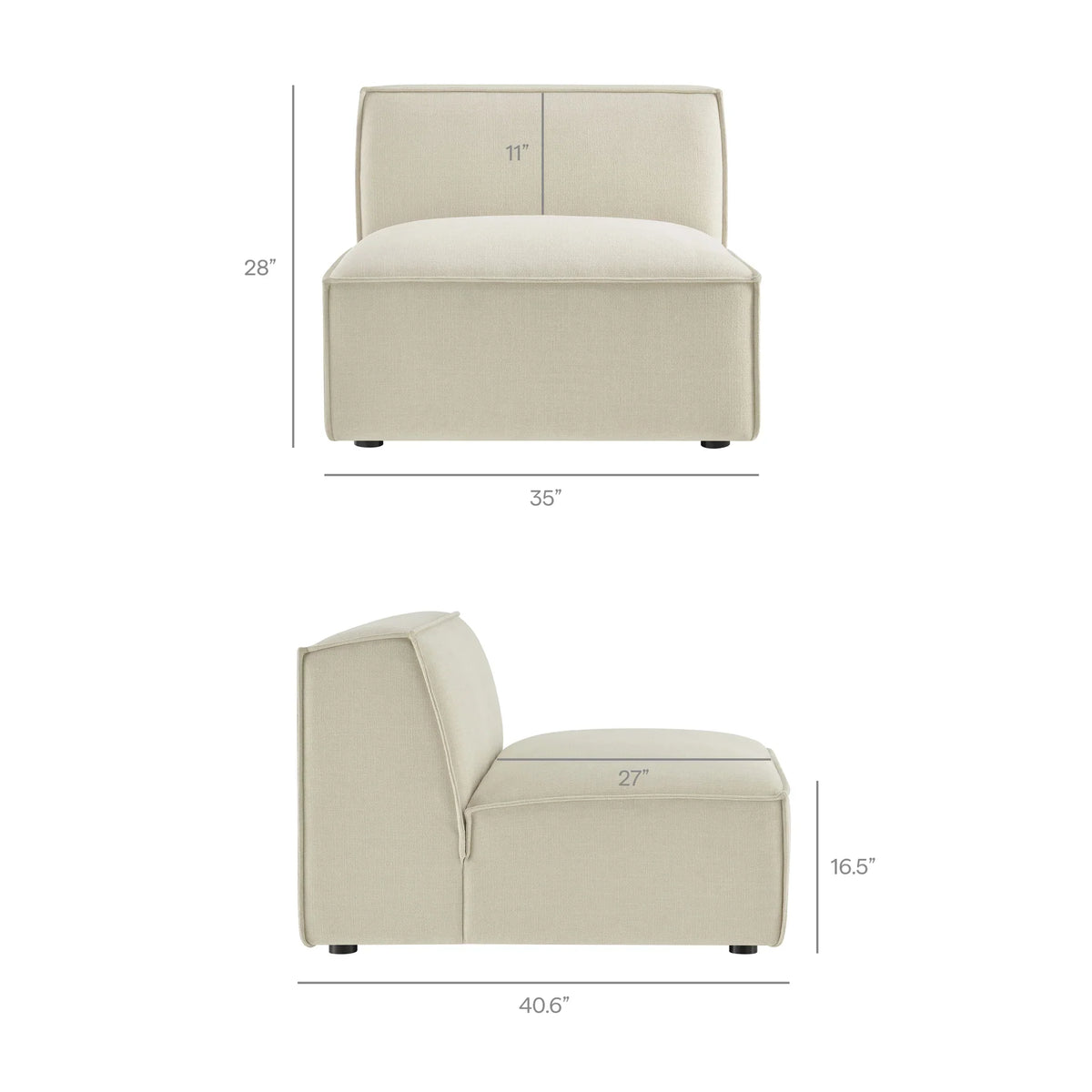Restore 3-Piece Performance Fabric Upholstered Modular Sofa Set
