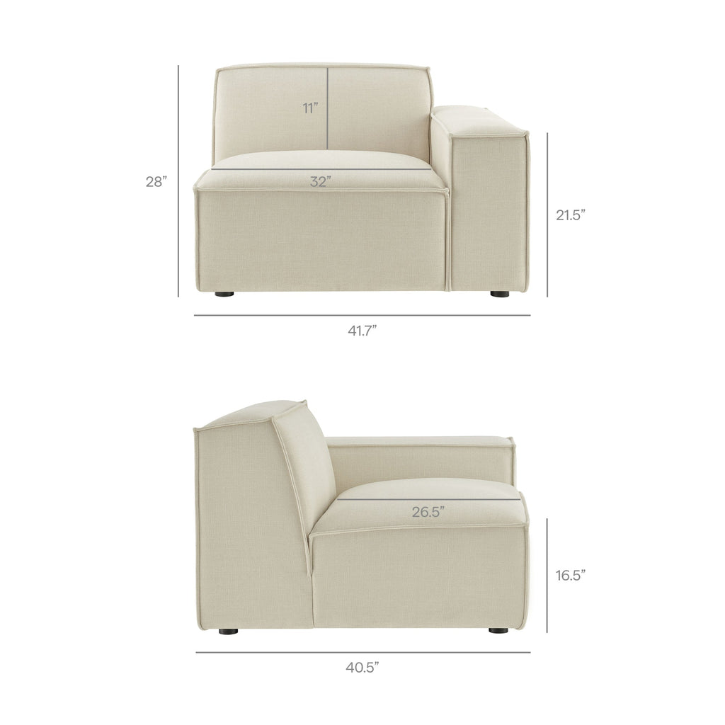 Restore 3-Piece Performance Fabric Upholstered Modular Sofa Set
