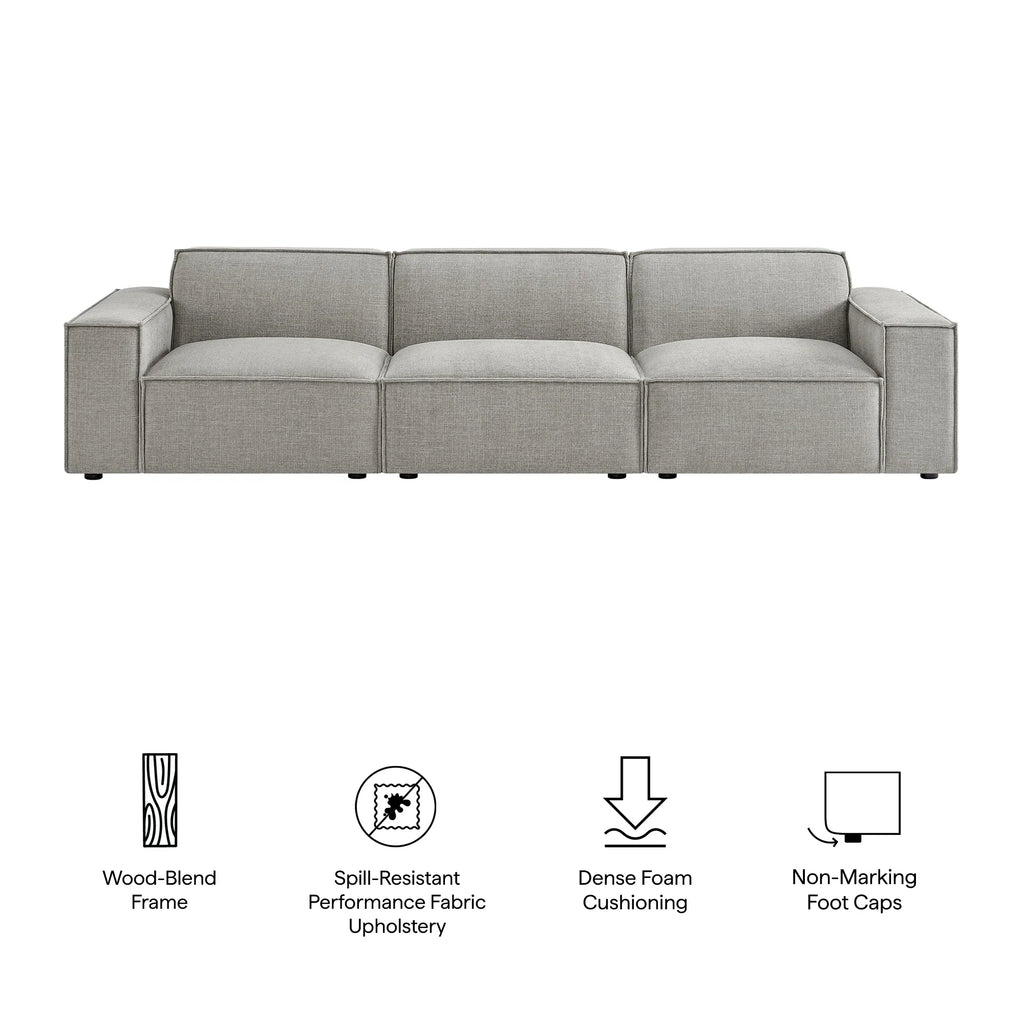 Restore 3-Piece Performance Fabric Upholstered Modular Sofa Set