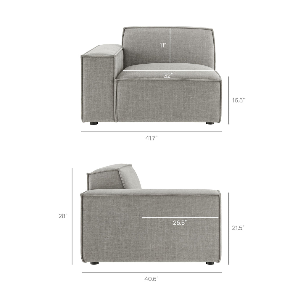 Restore 3-Piece Performance Fabric Upholstered Modular Sofa Set