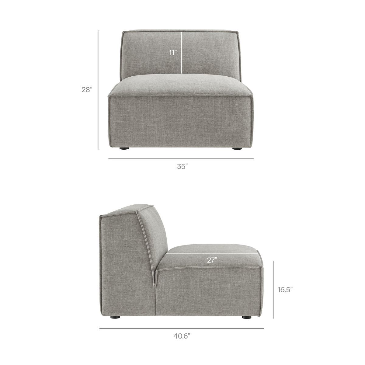 Restore 3-Piece Performance Fabric Upholstered Modular Sofa Set