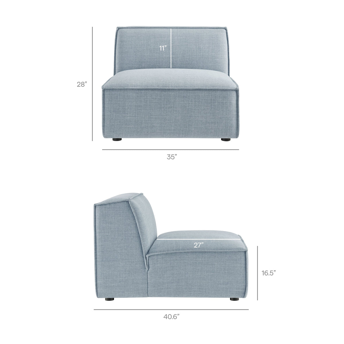 Restore 3-Piece Performance Fabric Upholstered Modular Sofa Set