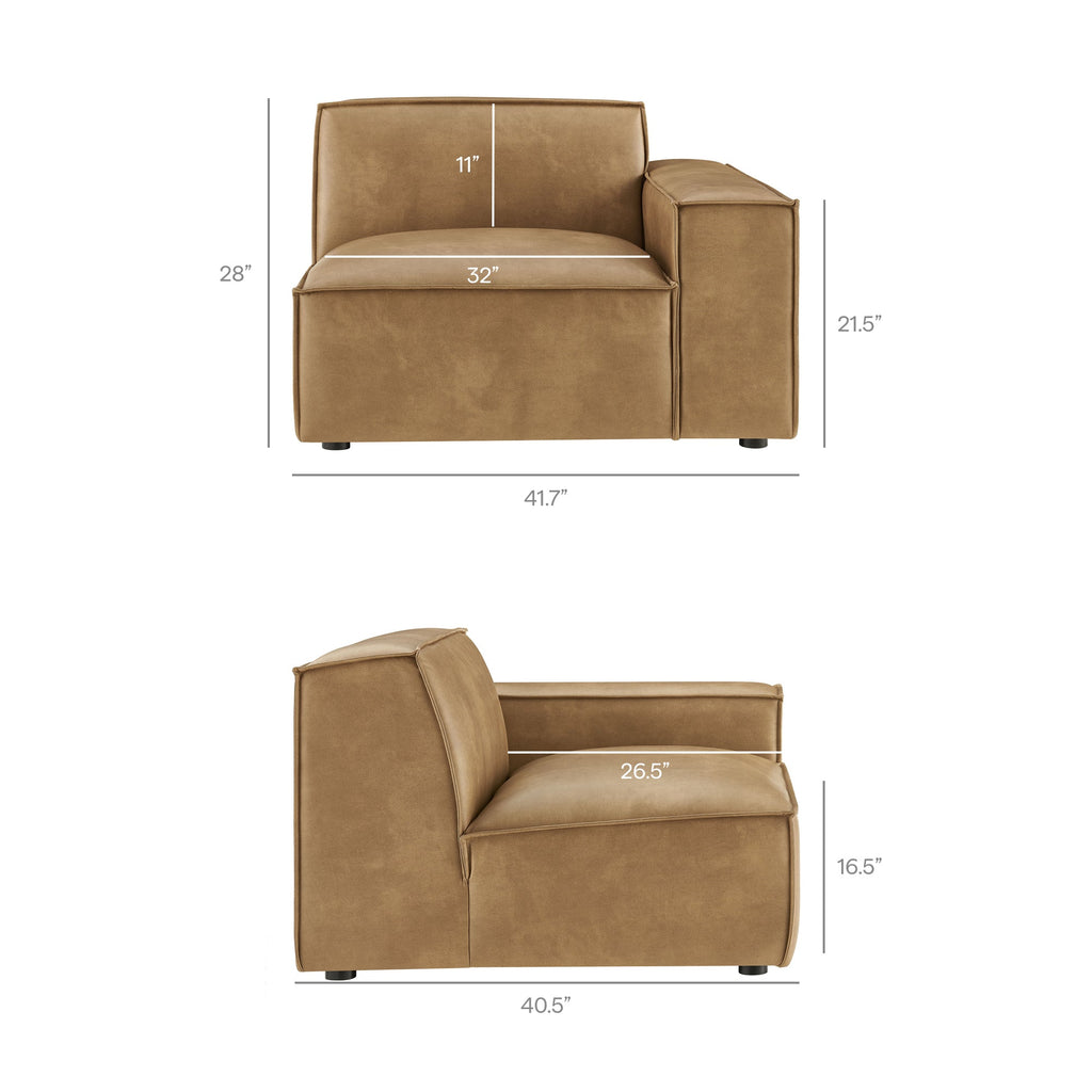 Restore 3-Piece Vegan Leather Modular Sofa Set