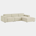 Restore 4-Piece Performance Fabric Upholstered Modular Sofa Set with Ottoman
