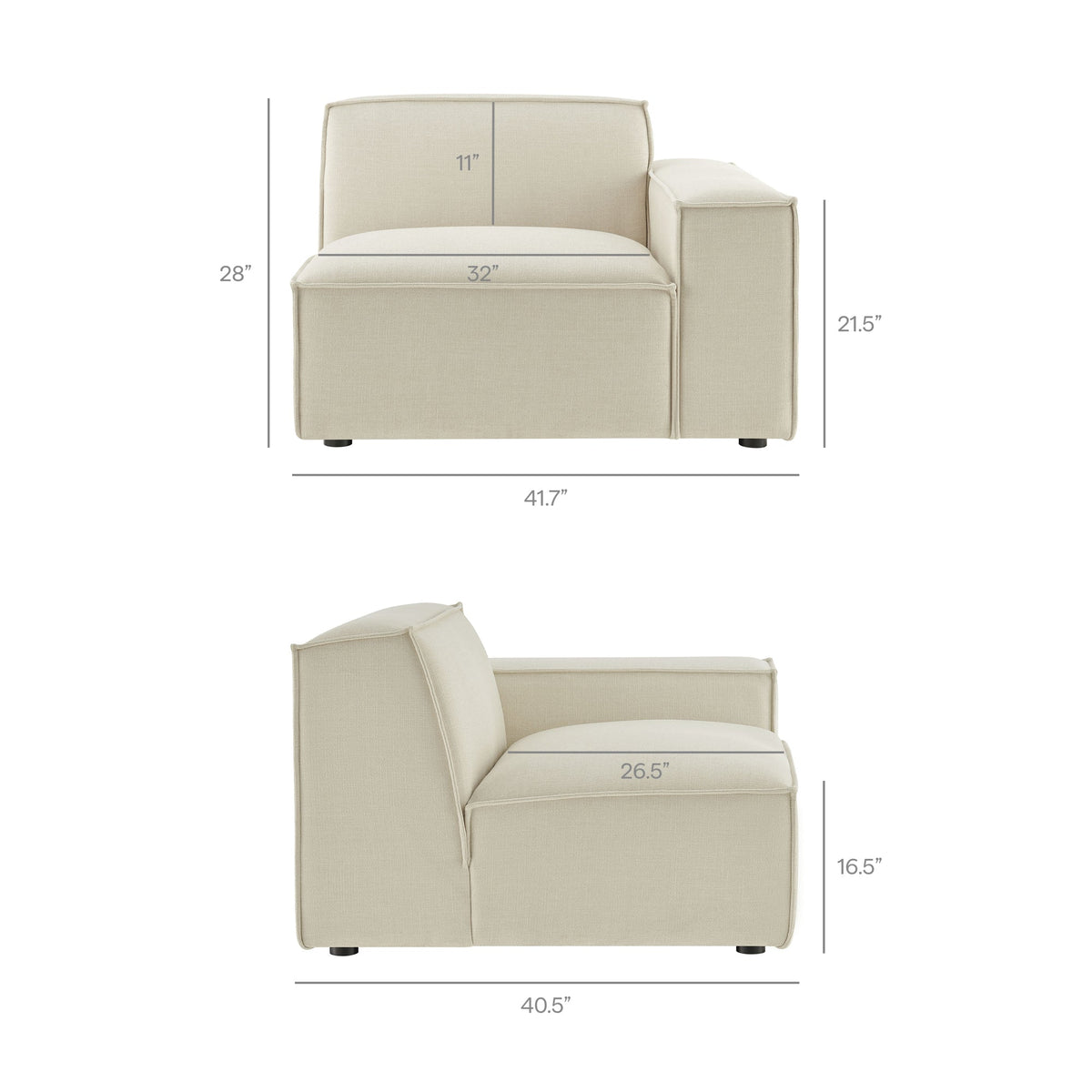 Restore 5-Piece Performance Fabric Upholstered Modular L-Shaped Sofa