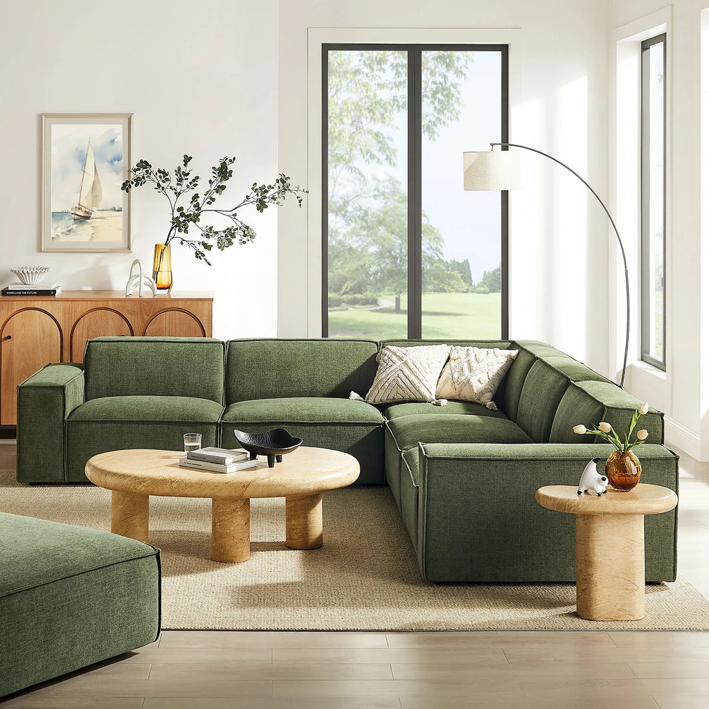 Restore 5-Piece Performance Fabric Upholstered Modular L-Shaped Sofa