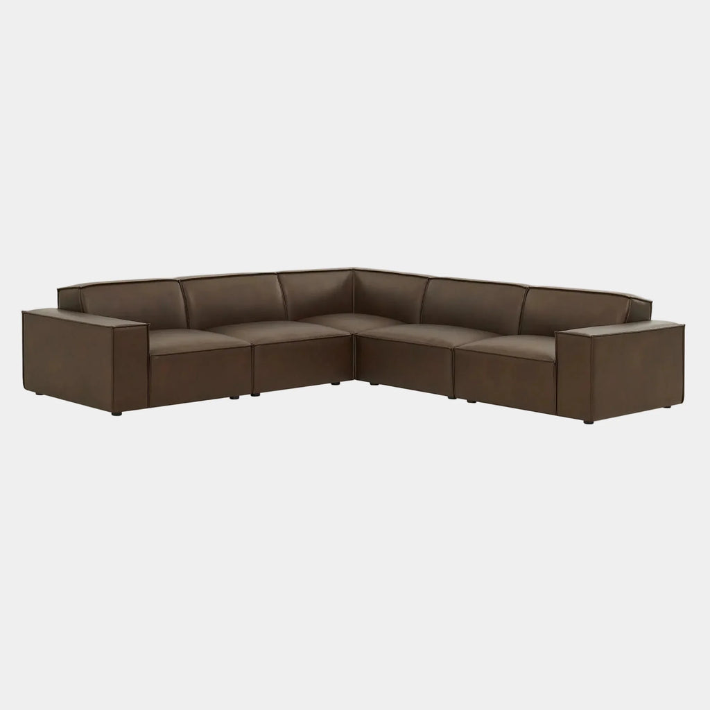 Restore 5-Piece Vegan Leather Modular L-Shaped Sofa