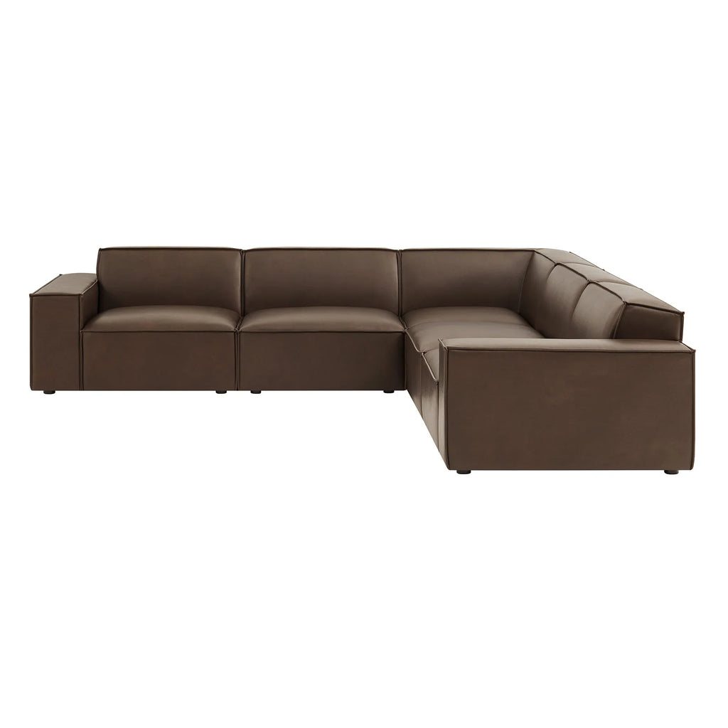 Restore 5-Piece Vegan Leather Modular L-Shaped Sofa