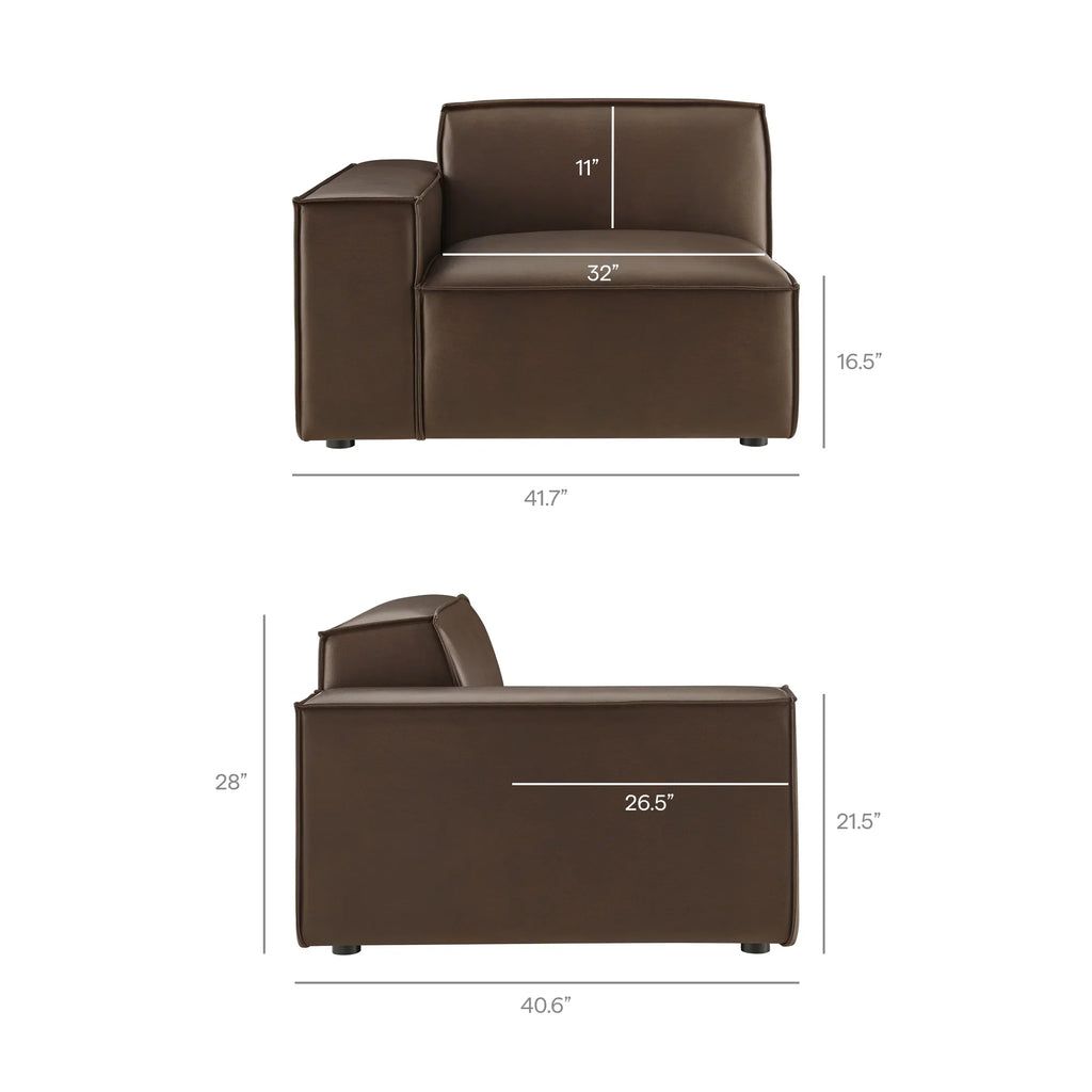 Restore 5-Piece Vegan Leather Modular L-Shaped Sofa