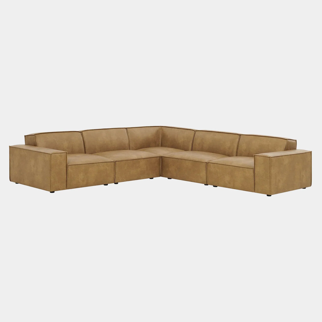 Restore 5-Piece Vegan Leather Modular L-Shaped Sofa