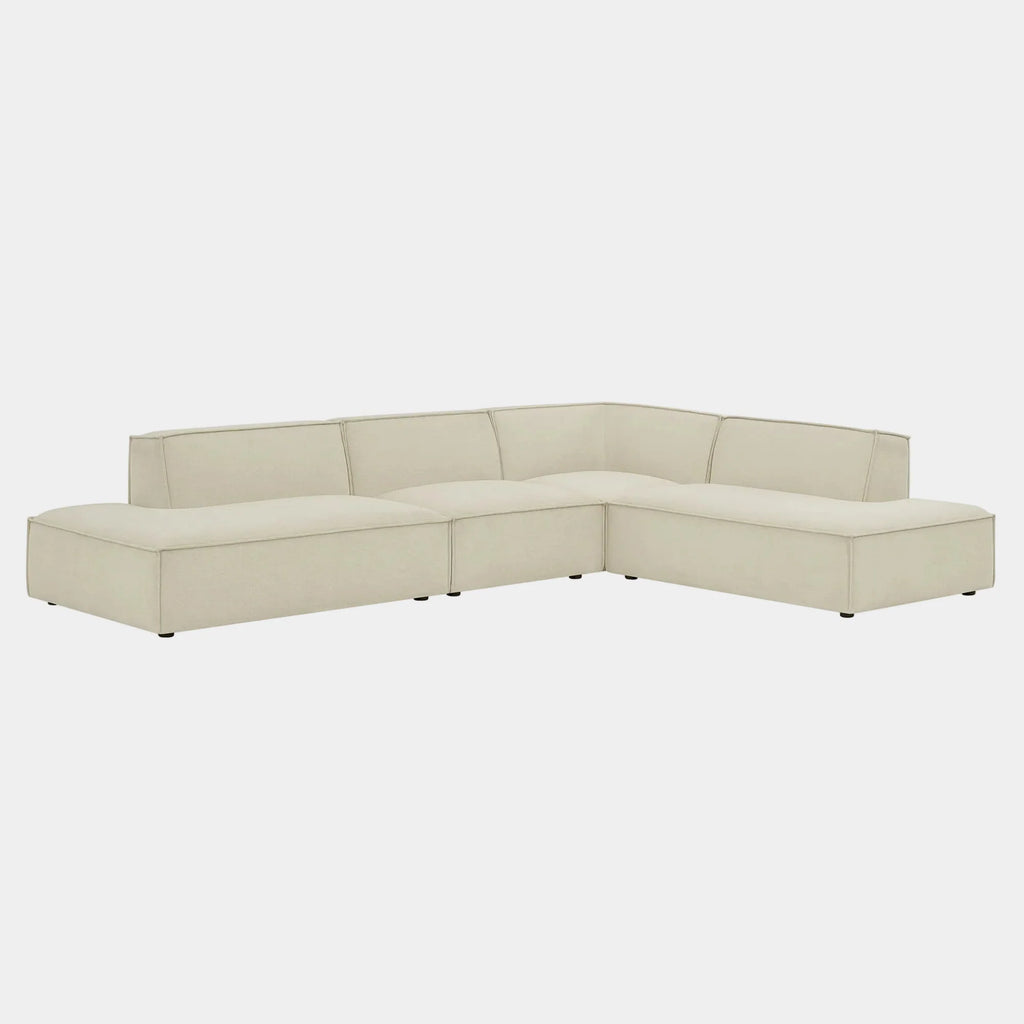Restore 4-Piece Performance Fabric Upholstered Modular L-Shaped Armless Sectional Sofa