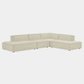 Restore 4-Piece Performance Fabric Upholstered Modular L-Shaped Armless Sectional Sofa