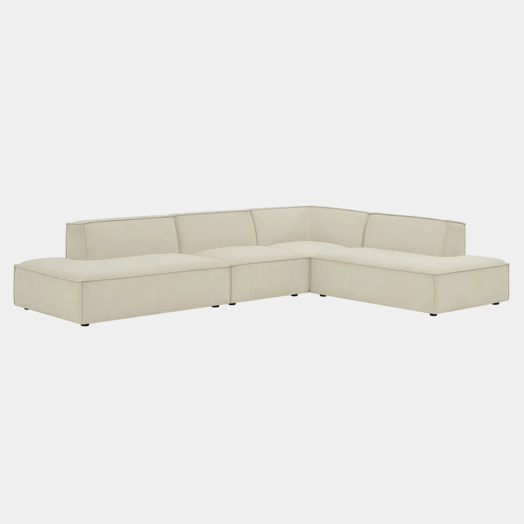 Restore 4-Piece Performance Fabric Upholstered Modular L-Shaped Armless Sectional Sofa