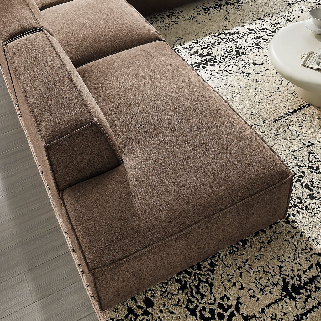 Restore 4-Piece Performance Fabric Upholstered Modular L-Shaped Armless Sectional Sofa