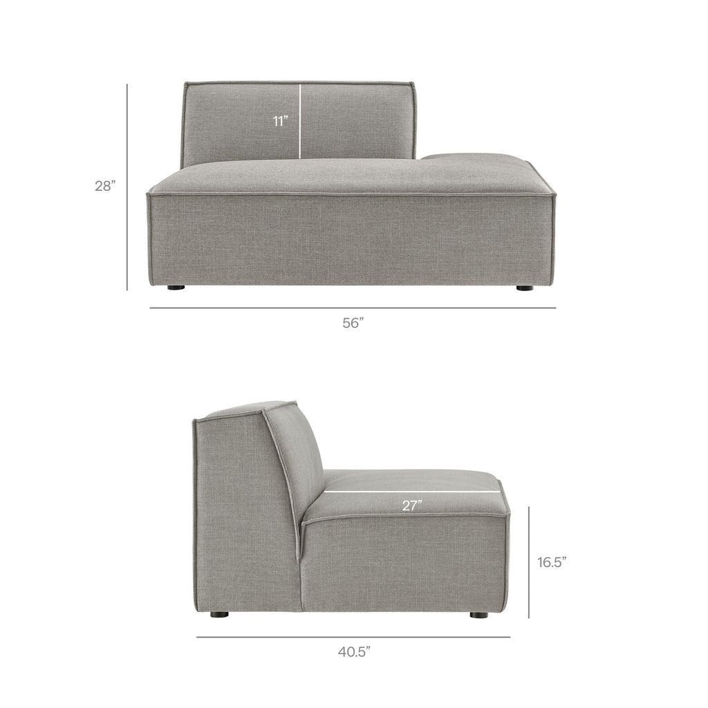 Restore 4-Piece Performance Fabric Upholstered Modular L-Shaped Armless Sectional Sofa