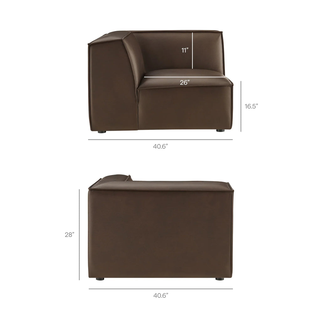Restore 4-Piece Vegan Leather Modular L-Shaped Armless Sectional Sofa