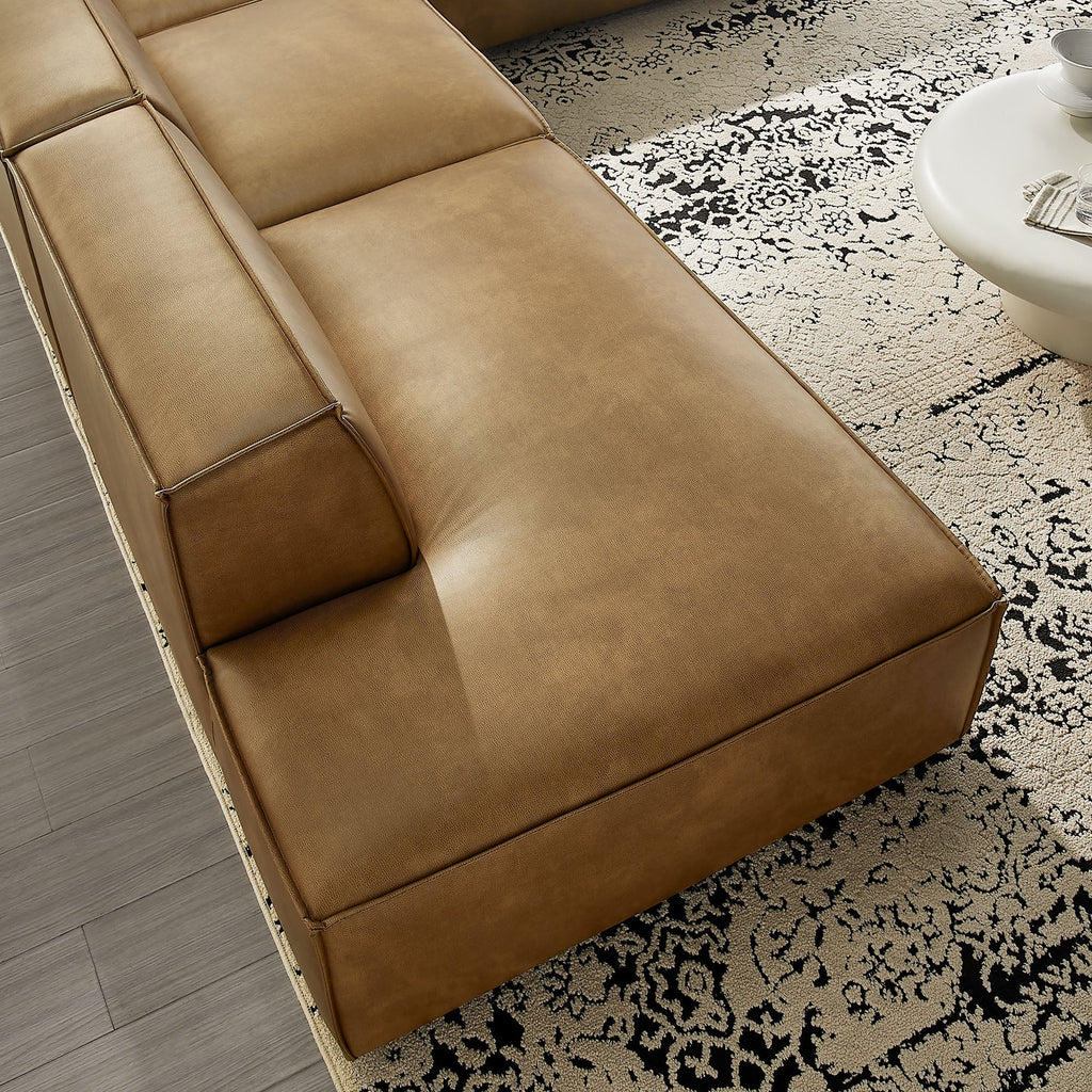 Restore 4-Piece Vegan Leather Modular L-Shaped Armless Sectional Sofa