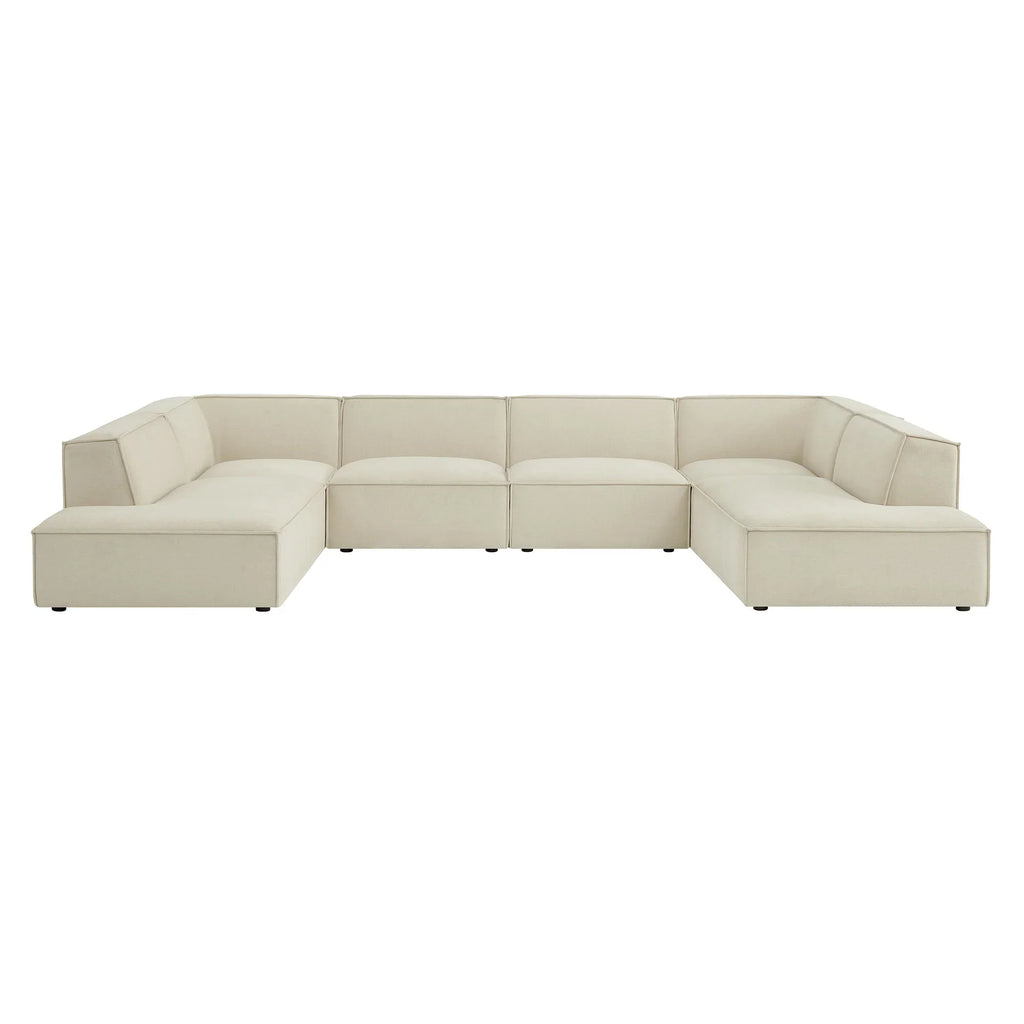 Restore 6-Piece Performance Fabric Upholstered U-Shaped Sectional Sofa