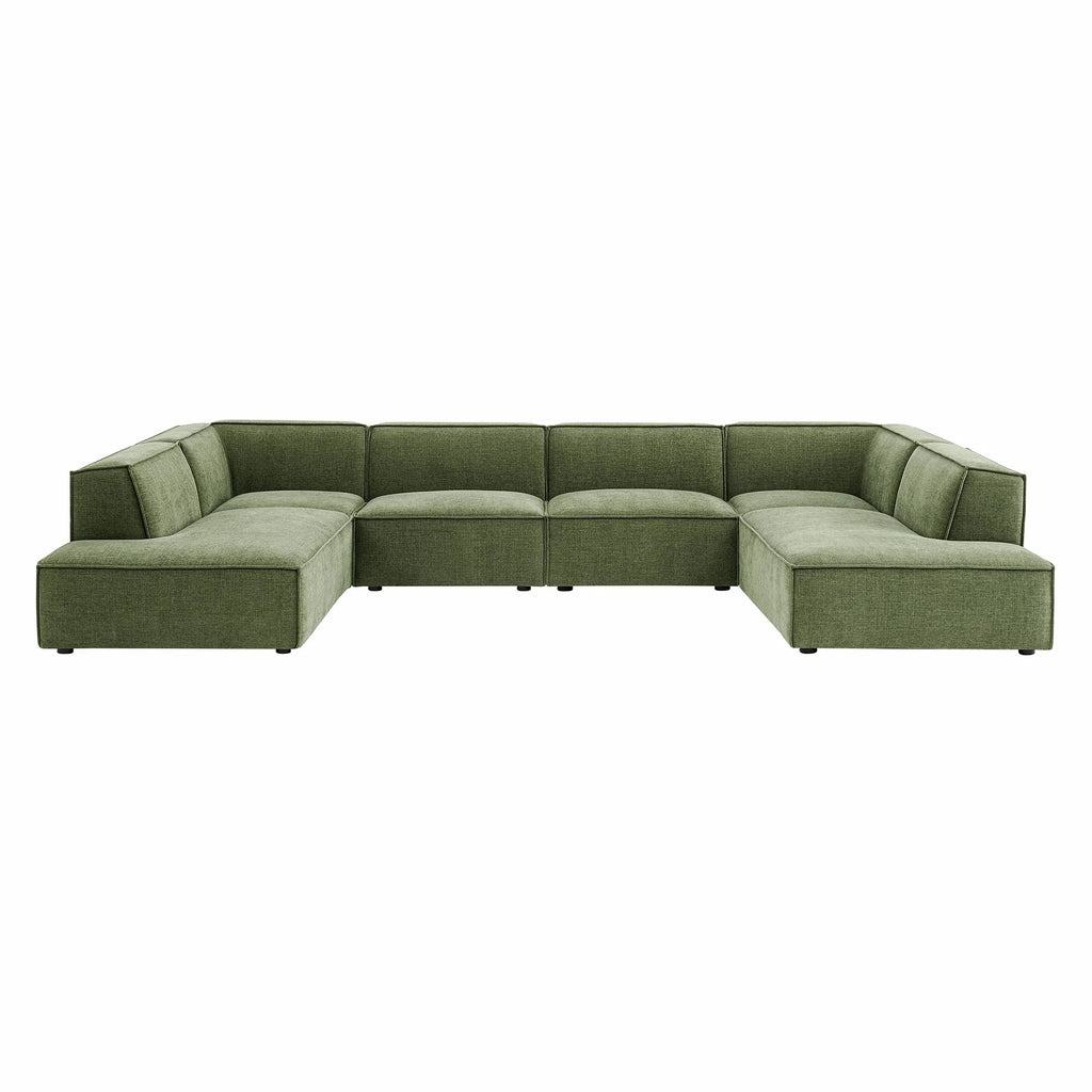 Restore 6-Piece Performance Fabric Upholstered U-Shaped Sectional Sofa
