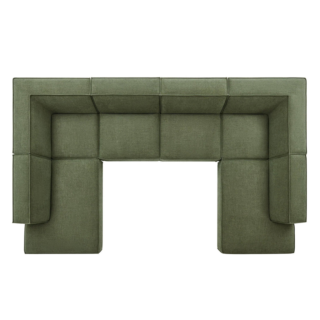 Restore 6-Piece Performance Fabric Upholstered U-Shaped Sectional Sofa