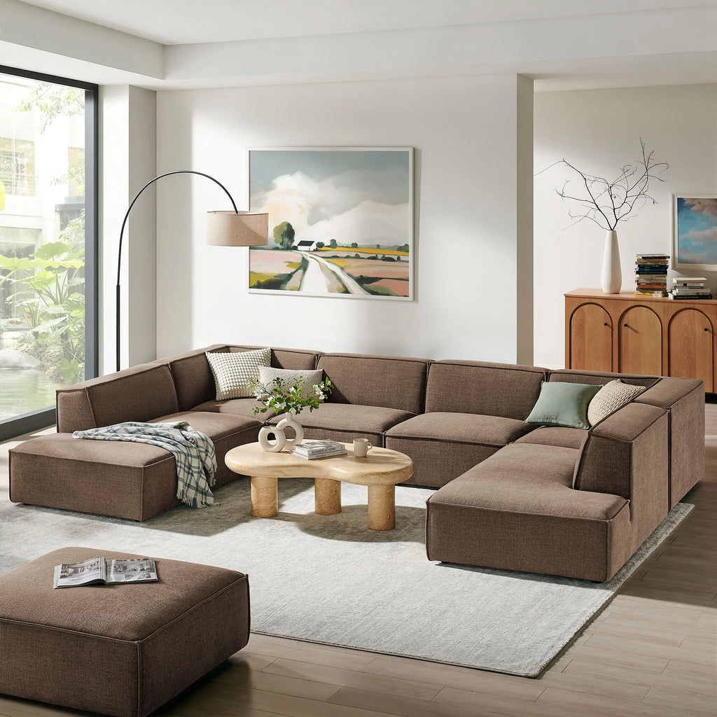 Restore 6-Piece Performance Fabric Upholstered U-Shaped Sectional Sofa