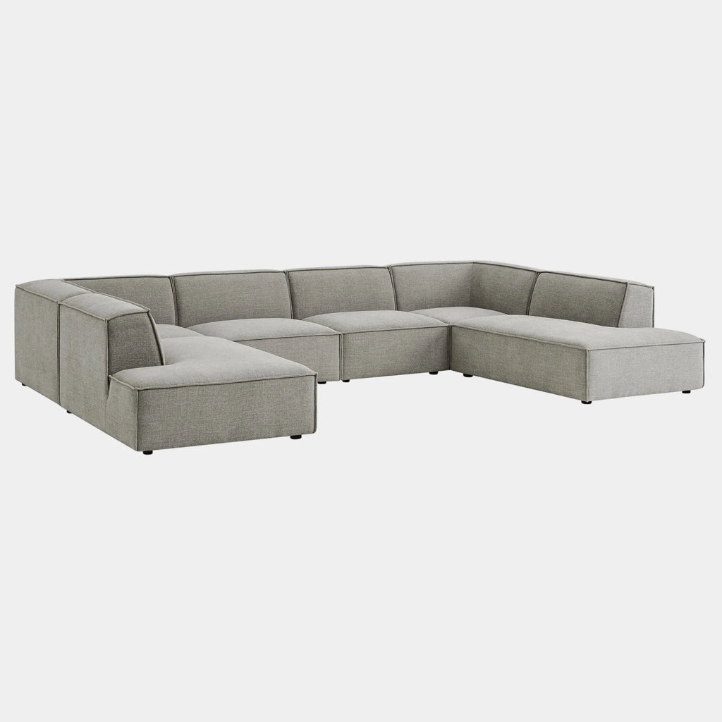Restore 6-Piece Performance Fabric Upholstered U-Shaped Sectional Sofa