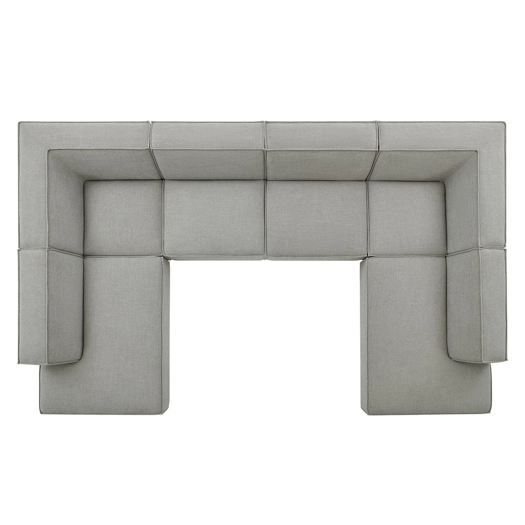 Restore 6-Piece Performance Fabric Upholstered U-Shaped Sectional Sofa