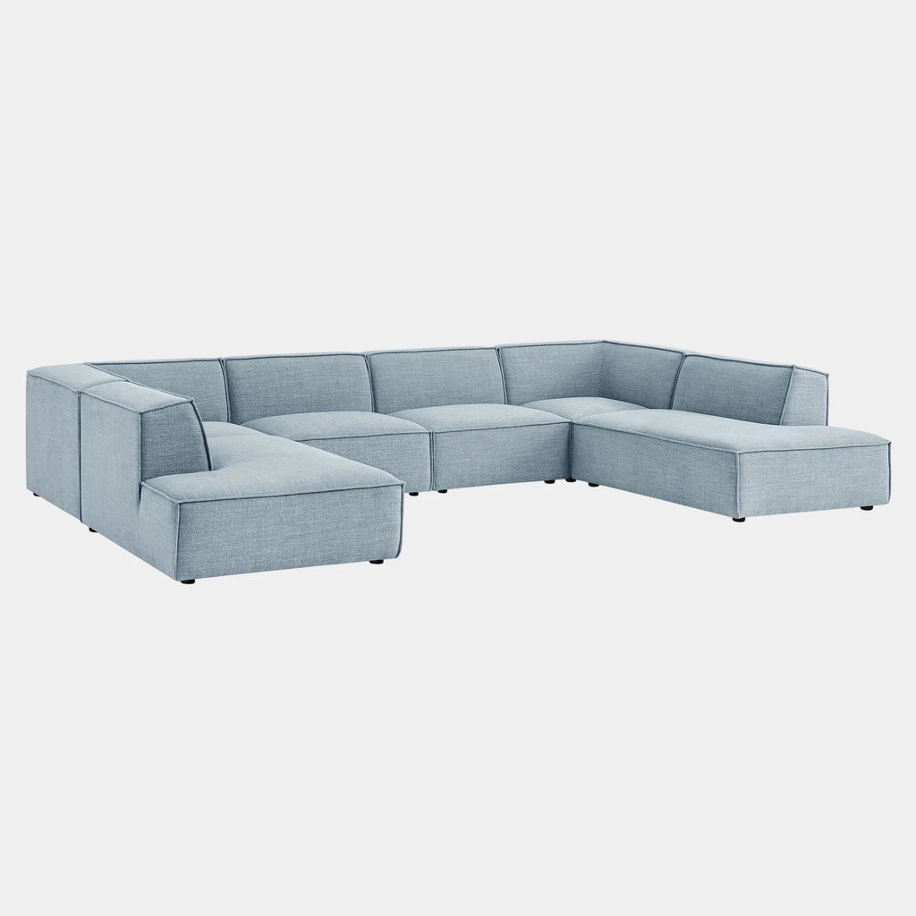 Restore 6-Piece Performance Fabric Upholstered U-Shaped Sectional Sofa