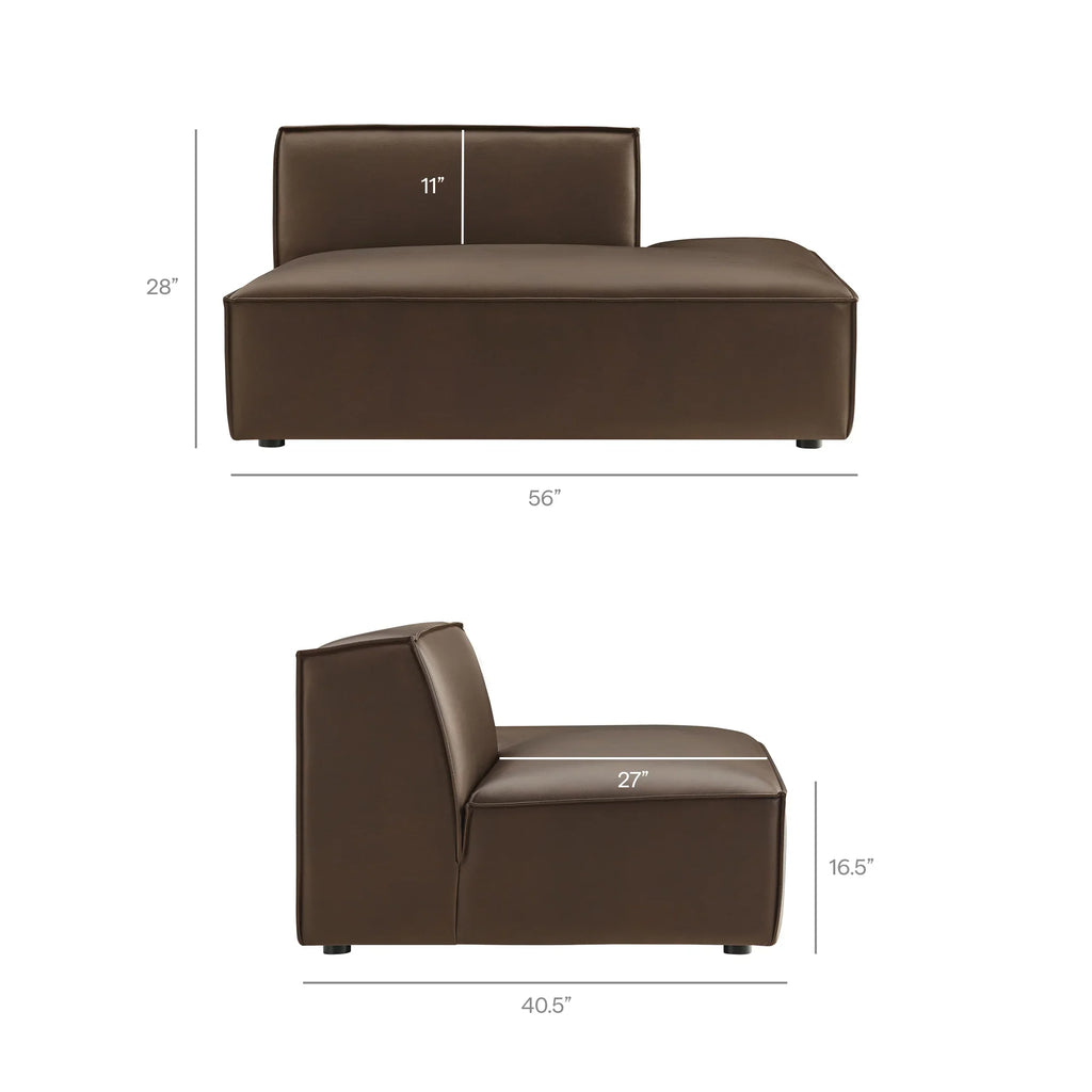 Restore 6-Piece Vegan Leather U-Shaped Armless Sectional Sofa