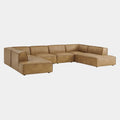 Restore 6-Piece Vegan Leather U-Shaped Armless Sectional Sofa