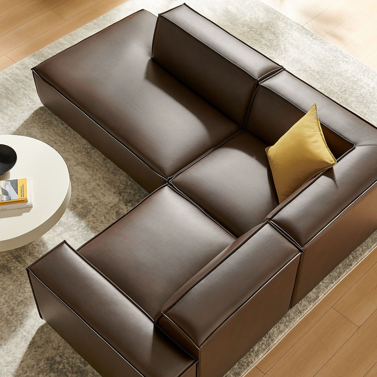Restore 3-Piece Vegan Leather Modular L-Shaped Sectional Sofa