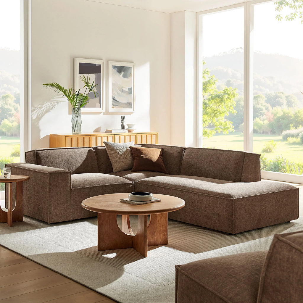 Restore 3-Piece Performance Fabric Upholstered Modular L-Shaped Sectional Sofa