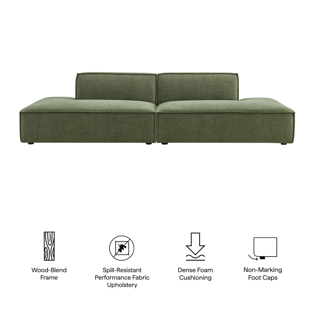 Restore 2-Piece Performance Fabric Upholstered Modular Loveseat